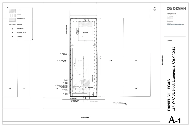 115 W C St Port Hueneme CA 93041 2 A 1  PLOT PLAN SITE PLAN 768x512