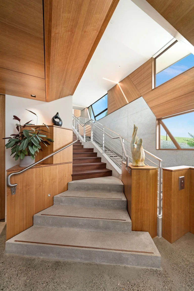 El Halcon modern interior concrete stairs san luis obispo custom residence 05jpg 768x1152